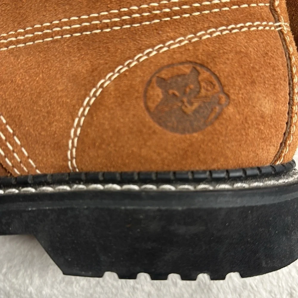 Cat's Paw Steel Toe Leather/ Suede Work Boots, ,Size 7.5 Lace Up High Tops NWOT